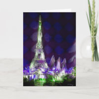 Eiffel tower by night(card)