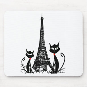 eiffel tower cats mousepad