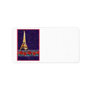 EIFFEL TOWER  CHRISTMAS LABEL