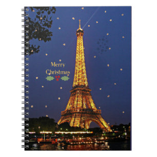 Eiffel Tower Christmas Notebook