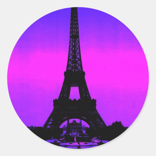 Eiffel Tower Classic Round Sticker (Front)