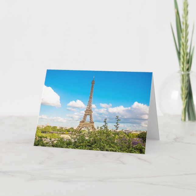 Eiffel Tower Cloud Photograph Note Card (Front)