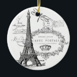 Eiffel tower collage ceramic ornament<br><div class="desc">Eiffel tower collage</div>