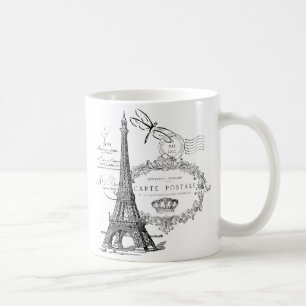 Eiffel tower collage coffee mug