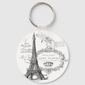 Eiffel tower collage keychain