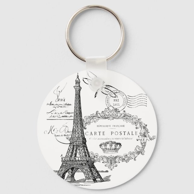 Eiffel tower collage keychain (Front)