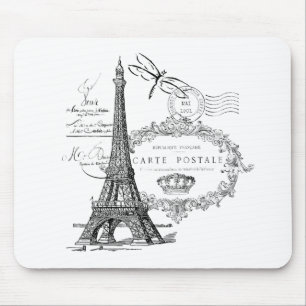 Eiffel tower collage mouse pad