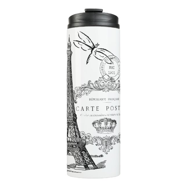 Eiffel tower collage thermal tumbler (Front)