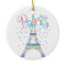 Eiffel Tower Confetti Christmas Ornament
