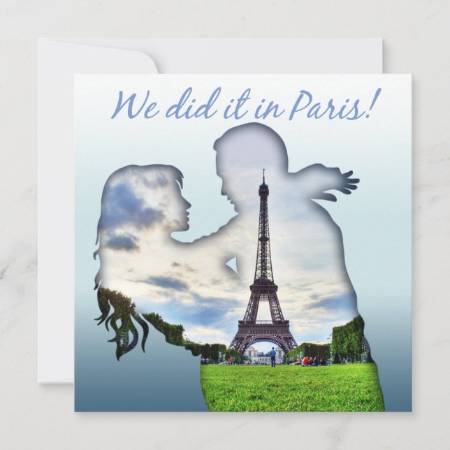 Eiffel Tower Couple Paris Wedding Reception Invitation (Front)