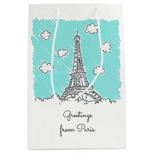 Eiffel Tower custom text gift bag