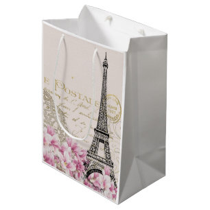 Eiffel Tower Elegant Vintage Medium Gift Bag