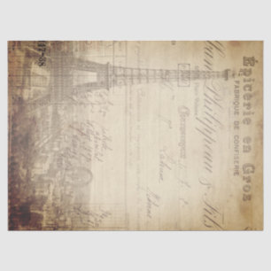 Eiffel Tower Ephemera Decoupage Paper