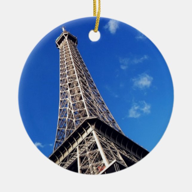 Eiffel Tower France Travel Photography Ceramic Ornament (Front)