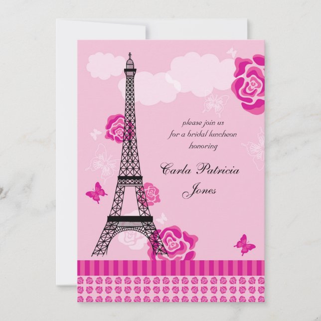 Eiffel Tower French Bridal Shower Invitation (Front)