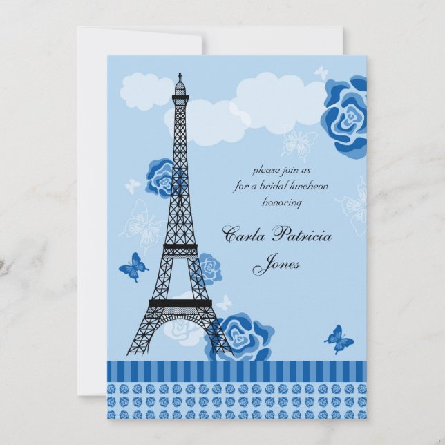 Eiffel Tower French Bridal Shower Invitation (Front)