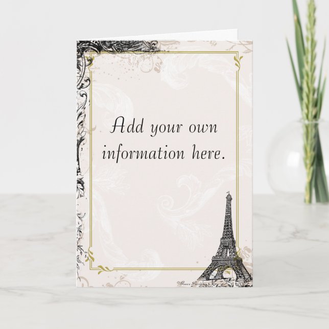 Eiffel Tower French Stationery Note Card (Front)