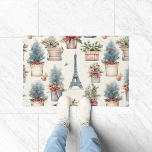 Eiffel Tower, French Topiaries Paris Christmas Doormat