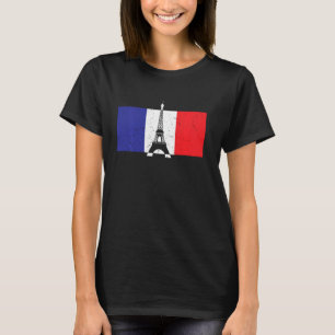 Eiffel Tower Funny French Flag Cool France T-Shirt