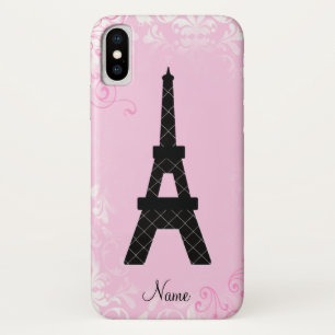 Eiffel Tower Girly Personalized Name Case-Mate iPhone Case