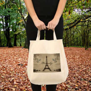 Eiffel Tower Grunge Totebag Tote Bag