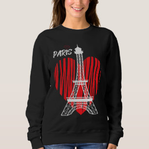Eiffel Tower Heart Love Paris France Souvenir Fren Sweatshirt