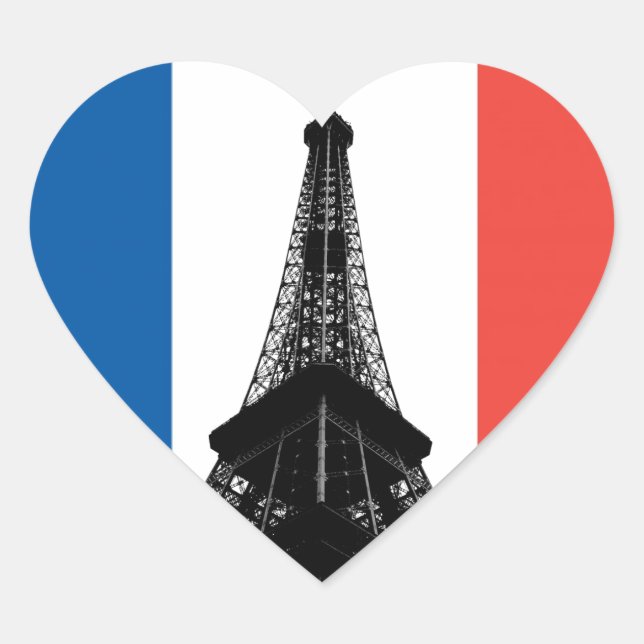 Eiffel Tower Heart Sticker (Front)