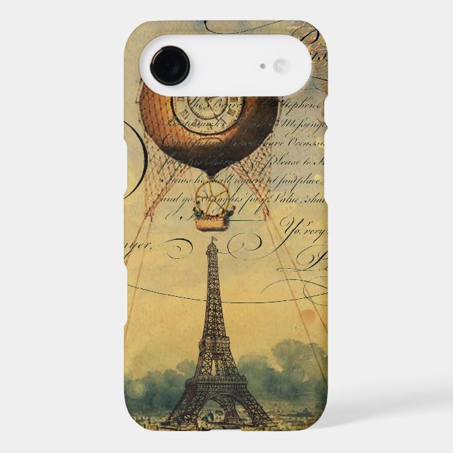 Eiffel Tower Hot Air Balloon Steampunk Case-Mate iPhone Case (Back)
