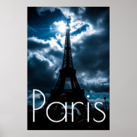 Eiffel Tower in Blue Paris Night