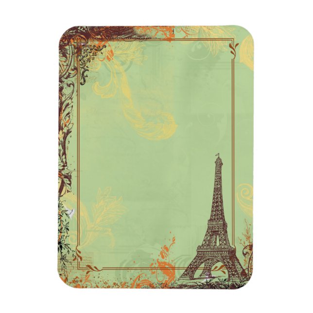 Eiffel Tower in Green Magnet (Vertical)