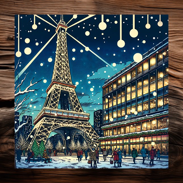 Eiffel Tower in Paris, France at Christmas time Poster (Creator Uploaded)