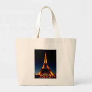 Eiffel tower in Paris Large Tote Bag