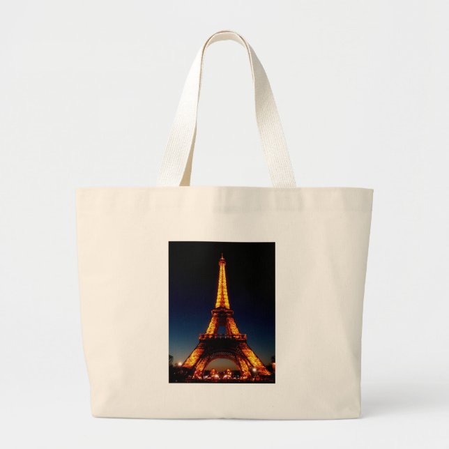 Eiffel tower in Paris Large Tote Bag (Front)