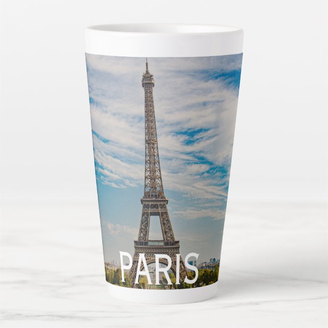 Eiffel tower in Paris Latte Mug (Front)