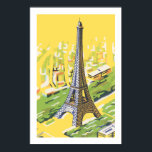 Eiffel tower in Paris Poster<br><div class="desc">Beautiful Eiffel Tower poster. This image was taken from a vintage matchbox cover. High quality poster with vectorized picture.</div>