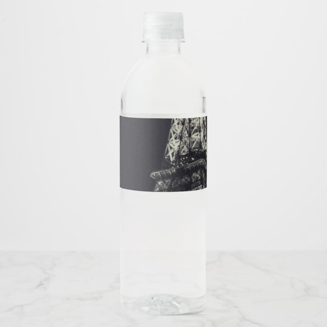 Eiffel Tower in Paris Water Bottle Label (Front)
