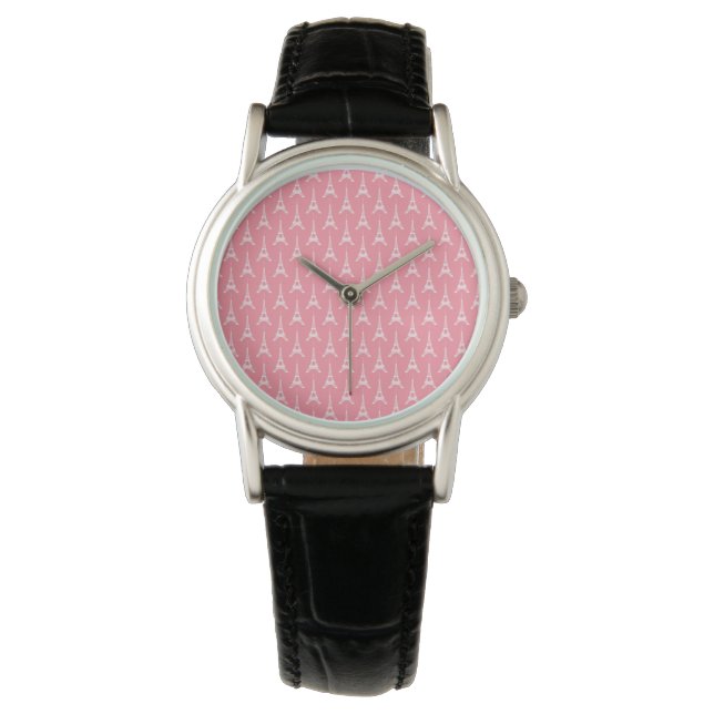 Eiffel Tower in pink and white Watch (Front)
