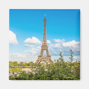 Eiffel Tower in the Clouds Photo Magnet