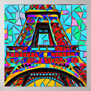 Eiffel Tower in the style of Robert Delaunay Poste Poster