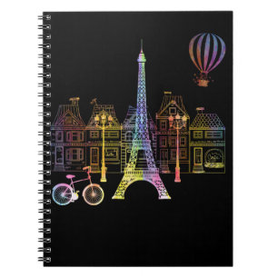 Eiffel Tower Love France Women Paris Notebook