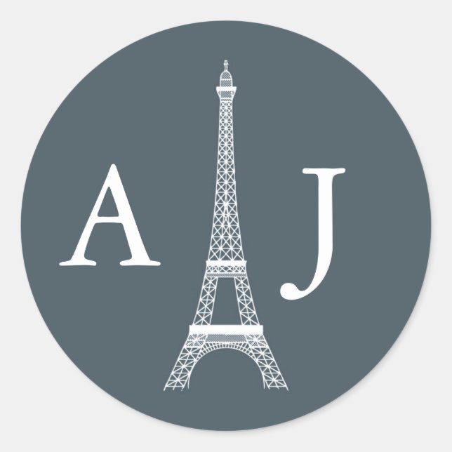 Eiffel Tower Monogram Sticker (Front)