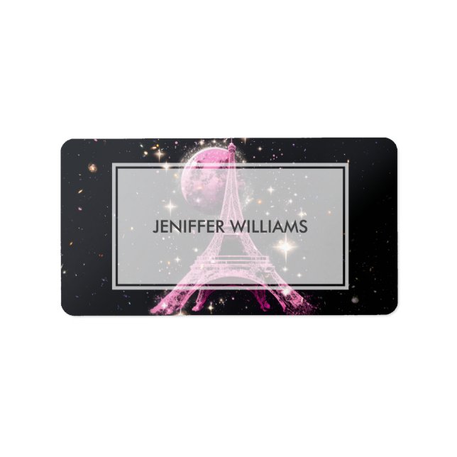 Eiffel Tower Night Moon           Label (Front)
