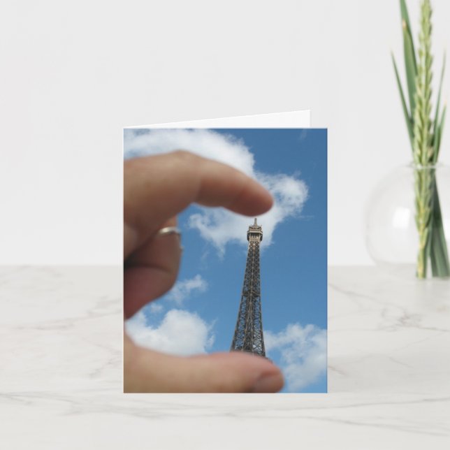 Eiffel Tower Note Card, "Sometimes I feel small" Card (Front)