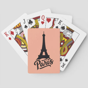 Eiffel Tower of Paris (France) black Playing Cards