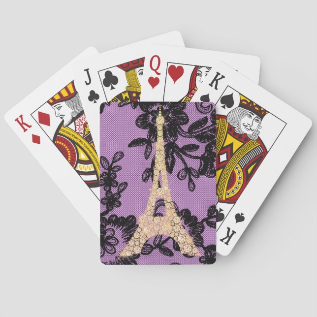 Eiffel Tower on Lace Playing Cards (Back)