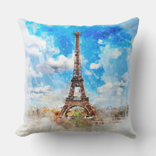 Eiffel Tower Outdoor Pillow