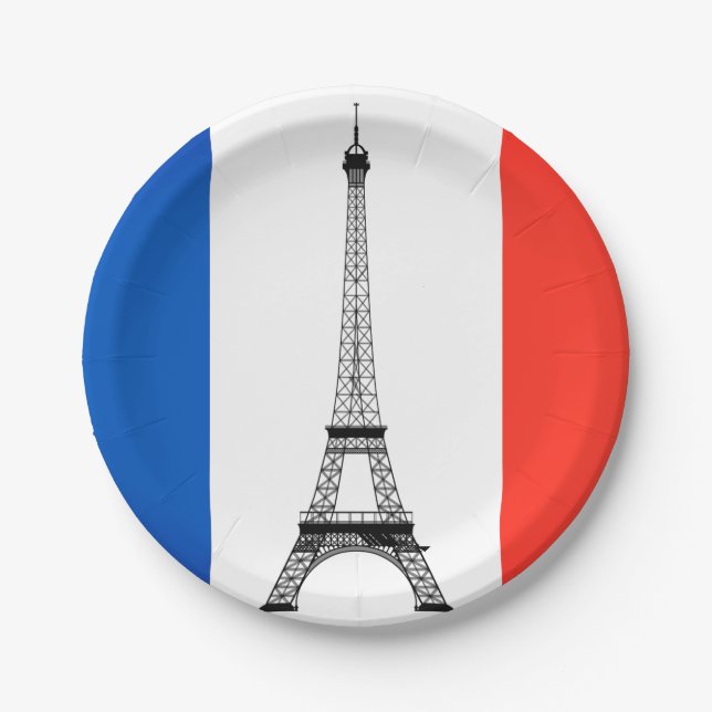 Eiffel Tower Paper Plates  (Front)