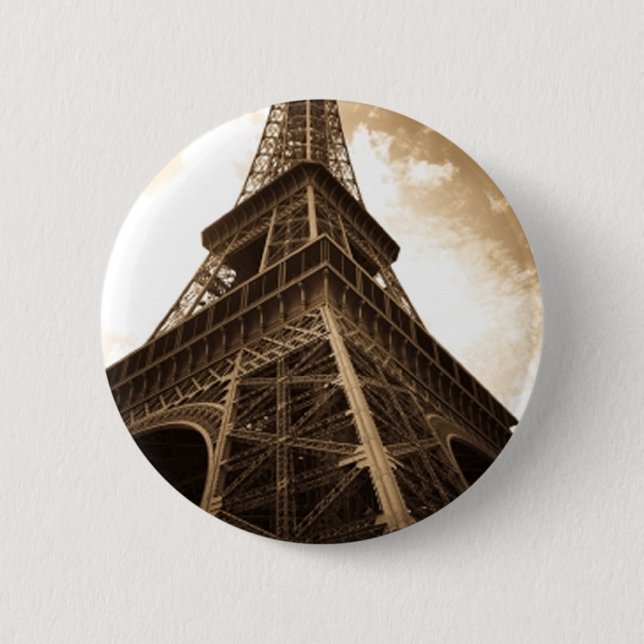 Eiffel tower Paris 2 Inch Round Button (Front)