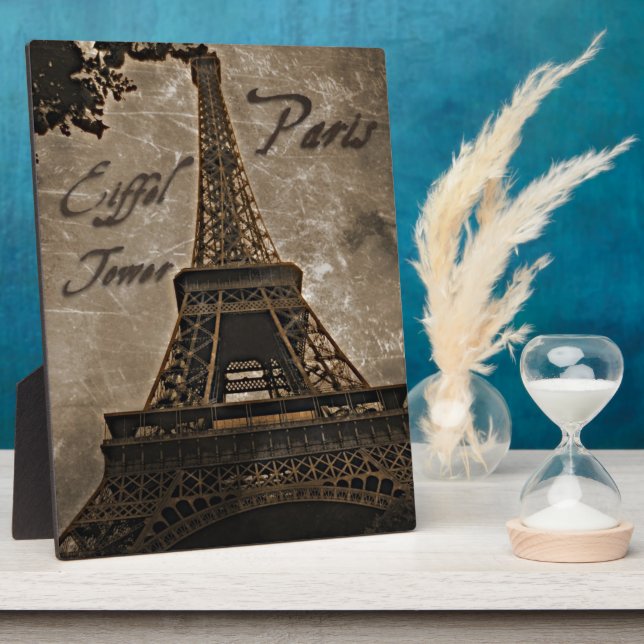 Eiffel Tower, Paris - Art Plaque (Side)