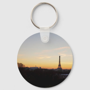 Eiffel Tower Paris at Sunset Keychain